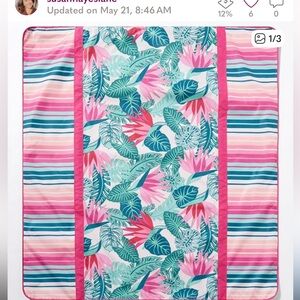 Matilda Jane Tropical Floral and Stripe Blanket